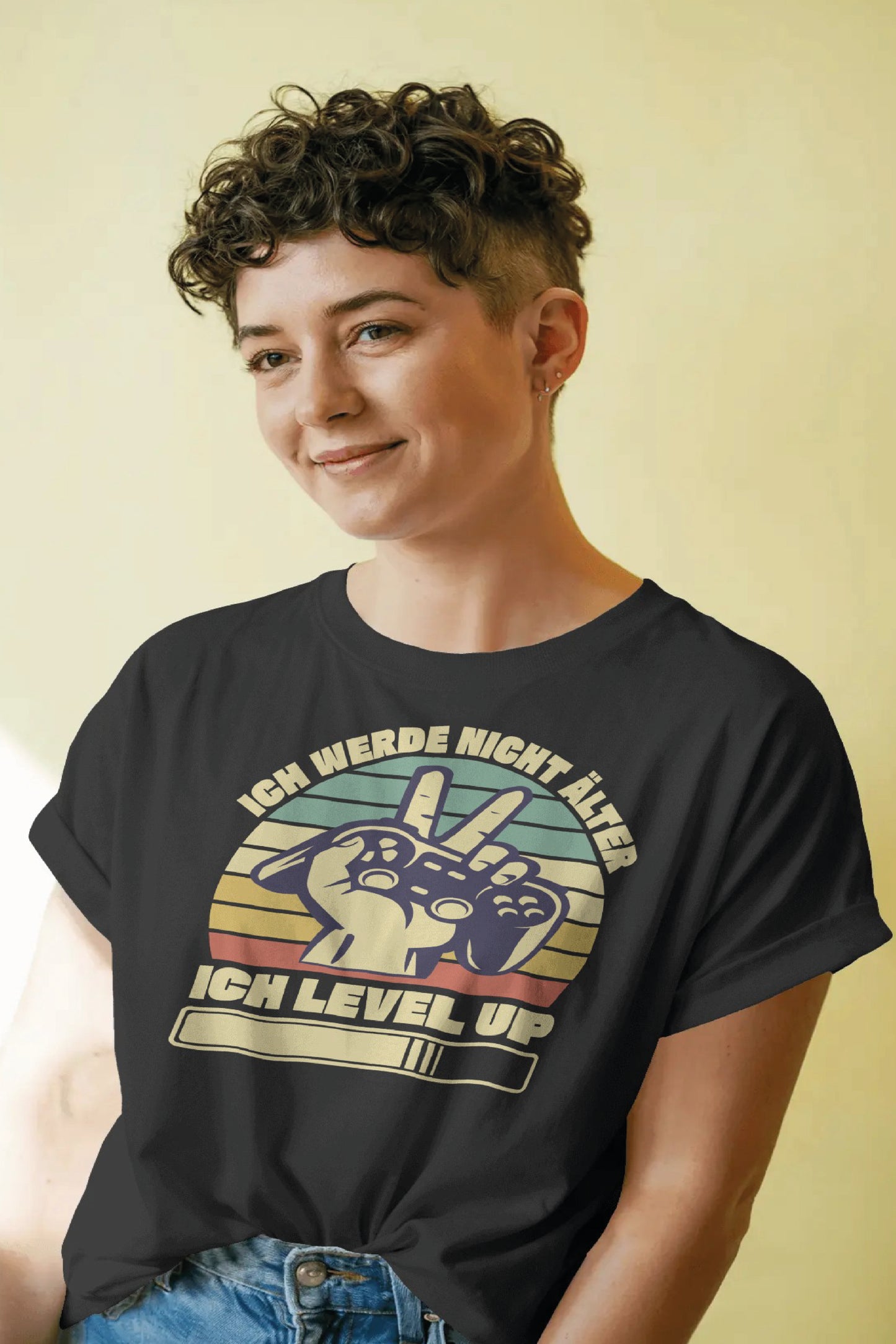 DAMEN T-SHIRT - ICH LEVEL UP