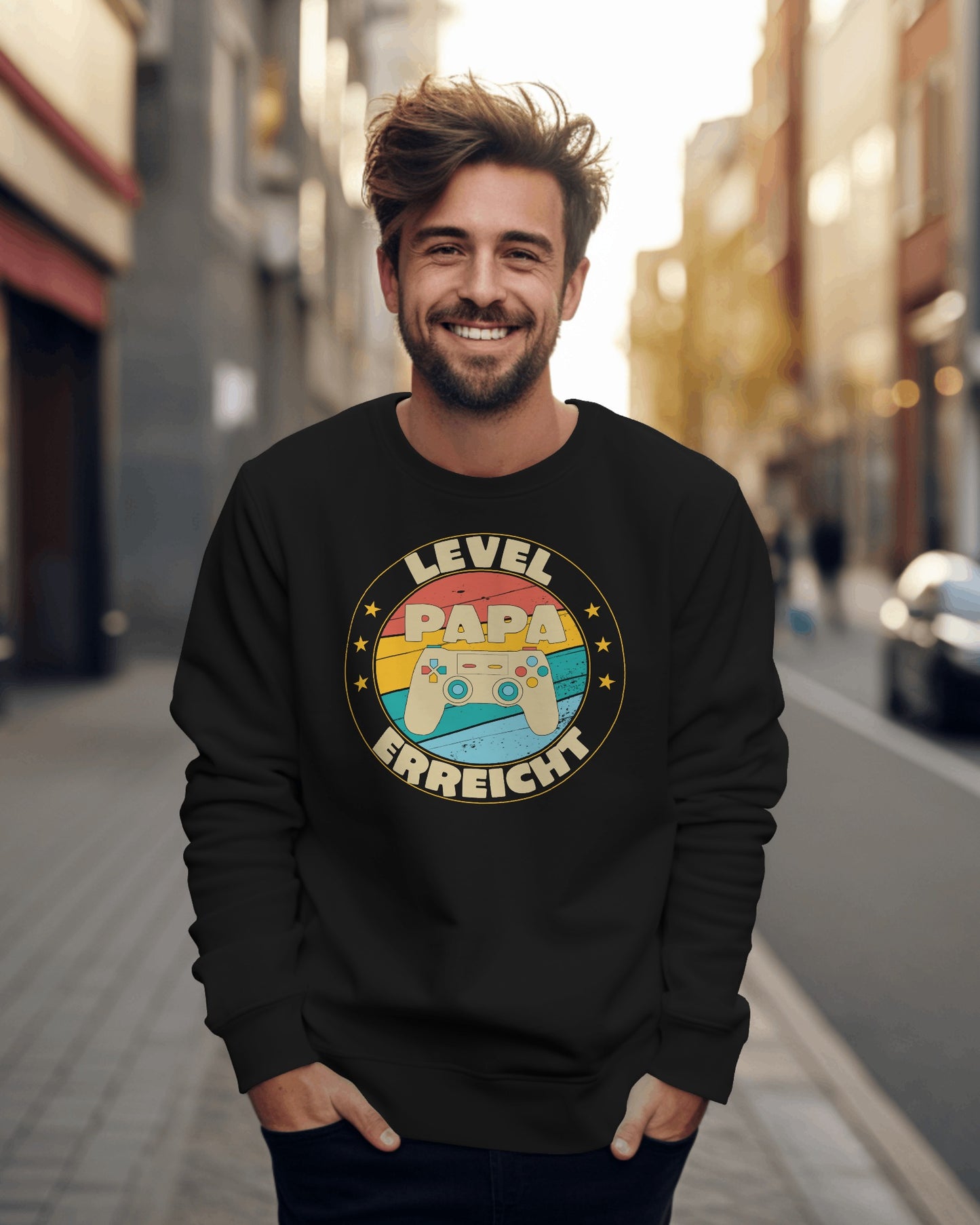 HERREN SWEATSHIRT - PAPA - LEVEL ERREICHT