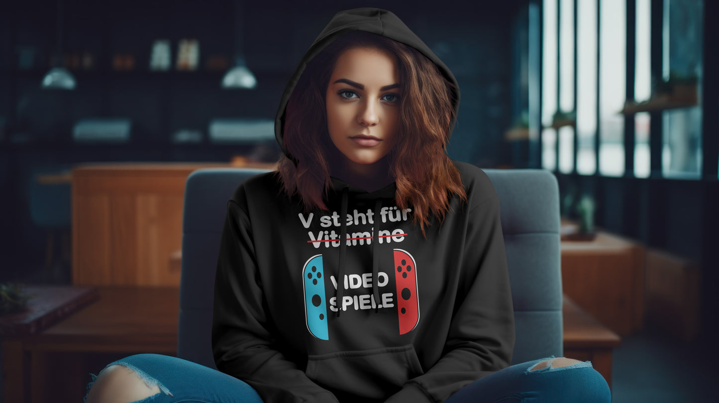 HOODIE CLASSIC DAMEN - V FÜR VIDEO SPIELE